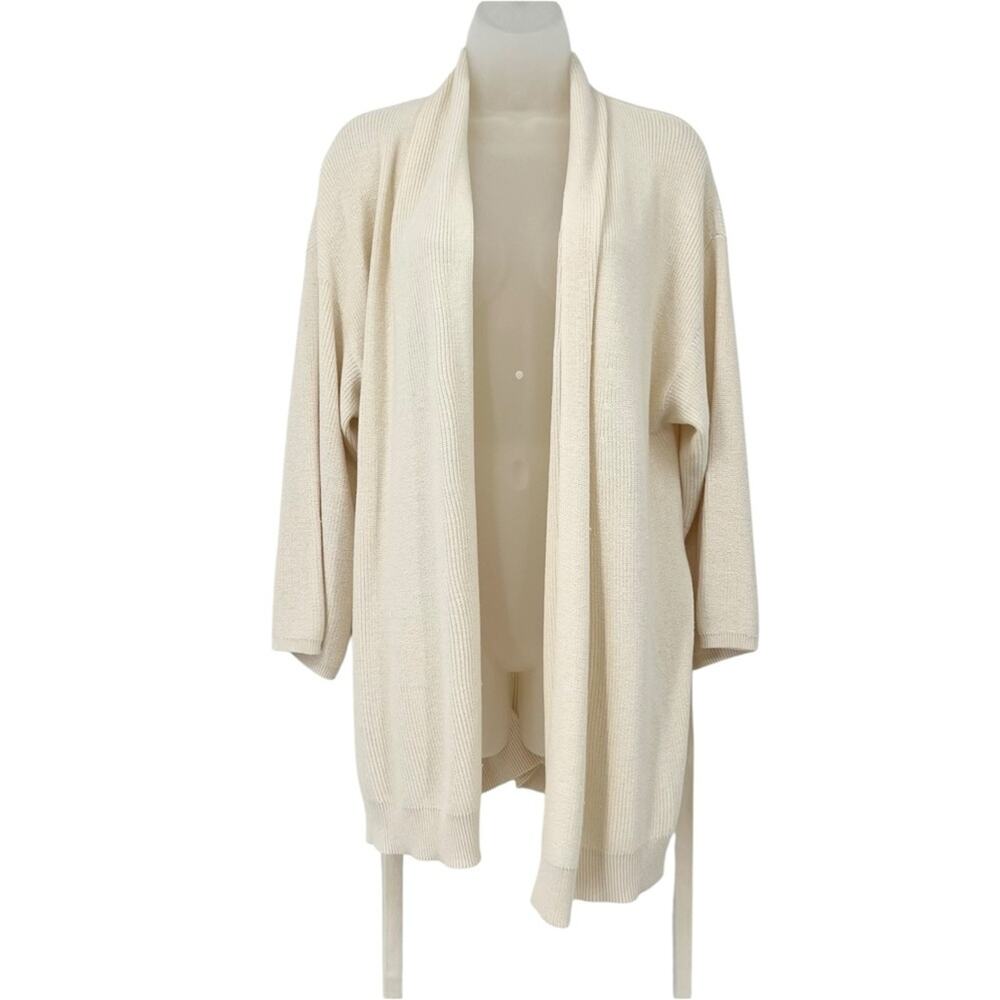 Skin Kamilah Wrap Cardigan Cream Knit Top Women’s Medium New With Tags Luxury - Picture 6 of 11